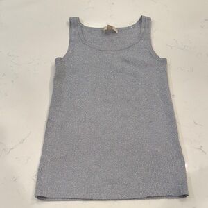 Michael Kors Metallic Gray Knit Top